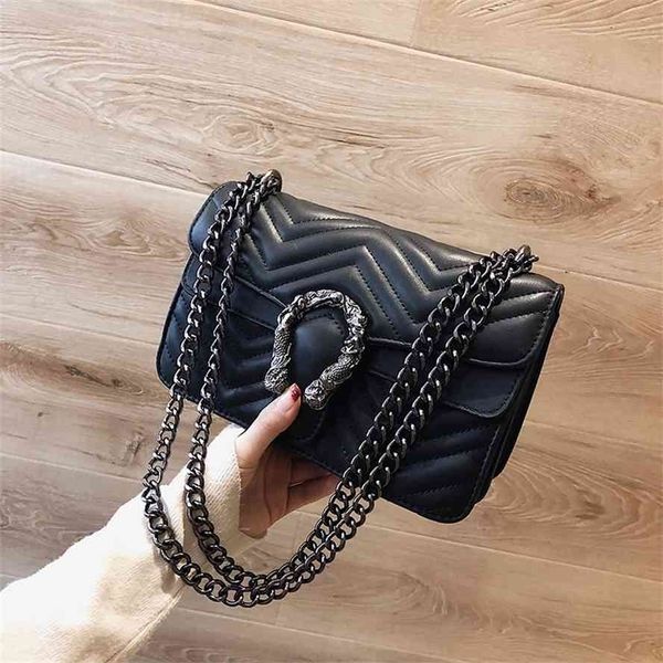 

chic versatile texture 2021 new fashion korean one shoulder net red chain women's bag