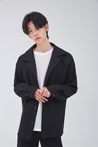 

men's jackets jacket casual fashion ordinary open corner collar personalized pocket loose size, Black;brown