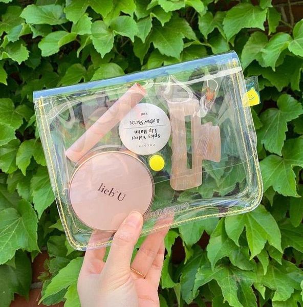 

cosmetic bags & cases transparent bag pvc storage student stationery case girl large capacity makeup pouch organizer travel toiletry