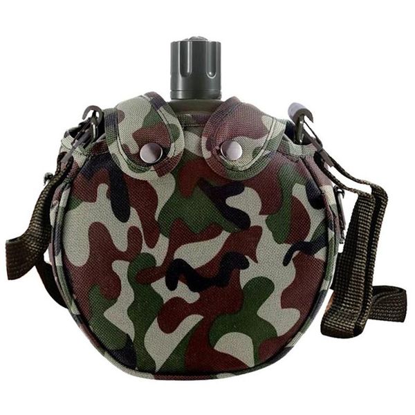 

stainless steel hip flask camouflage kettle outdoor flagon camping water bottle