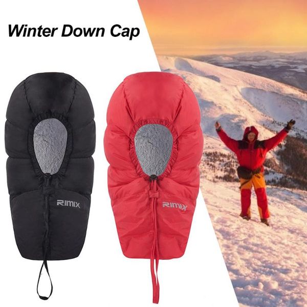

down hood outdoor hiking camping waterproof warm hat size ear protection ski cap and comfortable winter supplies hats, Black;white