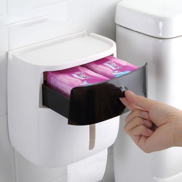 

tissue boxes & napkins toilet paper holder waterproof wall mounted for tray roll tube storage box