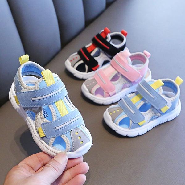 

sandals children's shoes boyÂ´s sandal girl children kid summer toddler soft-soled cloth flat, Black;red