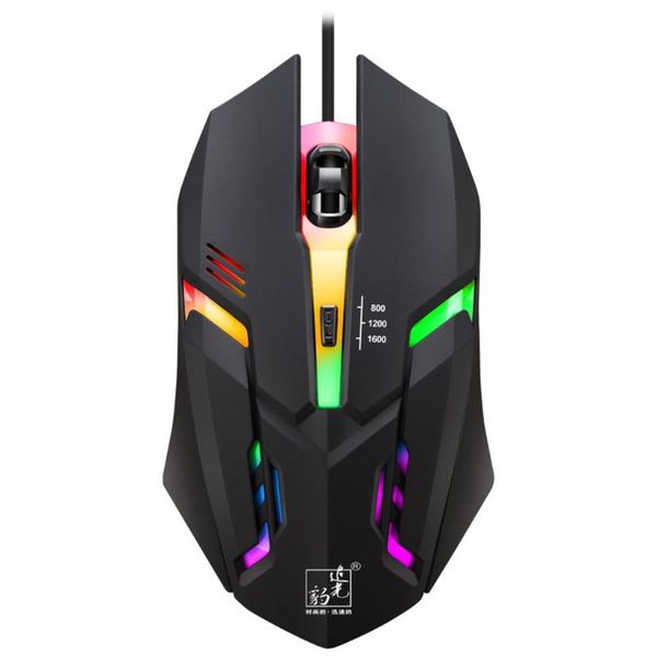 

800/1200/1600dp adjustable mice backlit wired usb poelectric glow gaming mouse optical multicolor gamer for laph