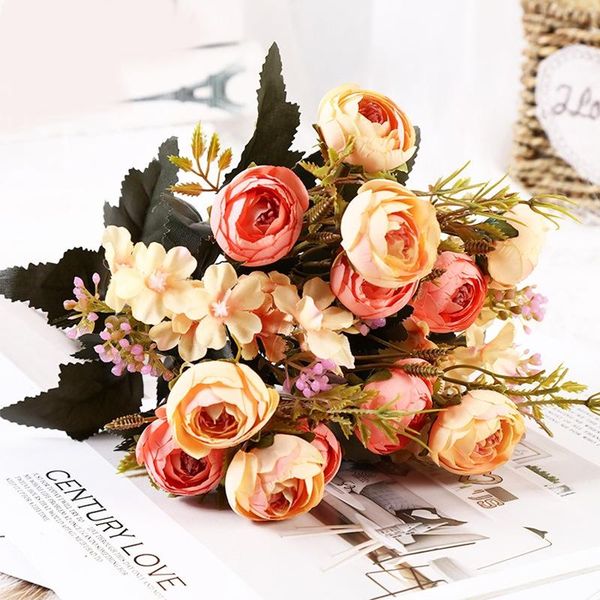 

roses douquet decoration for home fake flowers fashion plant rose bud garden living room bedroom desk decor outdoor decorative & wreaths
