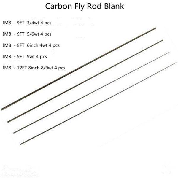 

im8 -9ft 3/4wt 5/6wt 4pc fly fishing rod blank , transparent green color/ matte black private custom material 211123