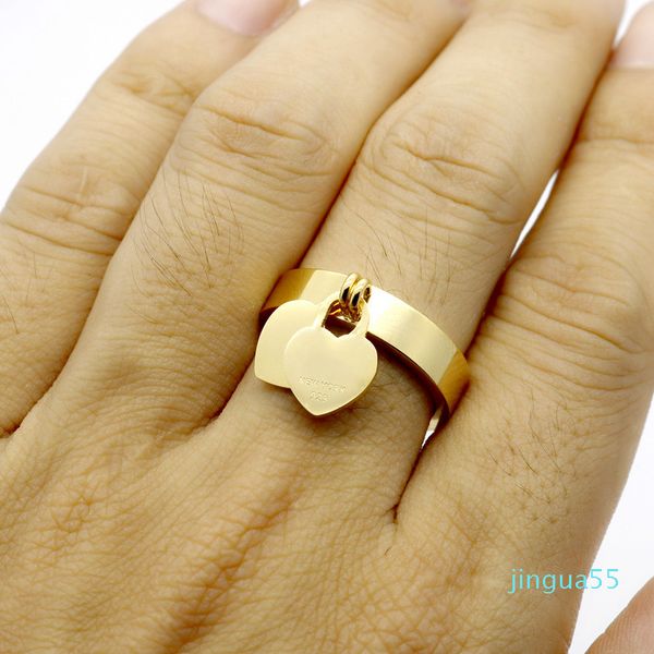 

fashion t rings for women original design great quality women double heart shaped ring fast, Silver