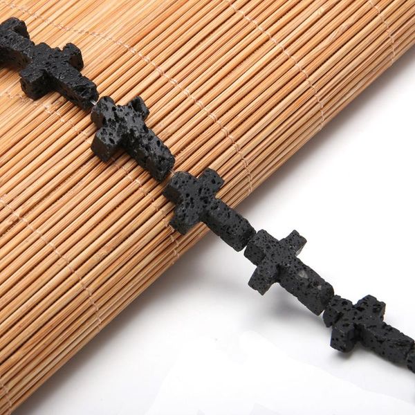 

other selling natural stone cross-shaped volcanic rock beads making diy necklace bracelet size 14x20x6mm comfortable to wear