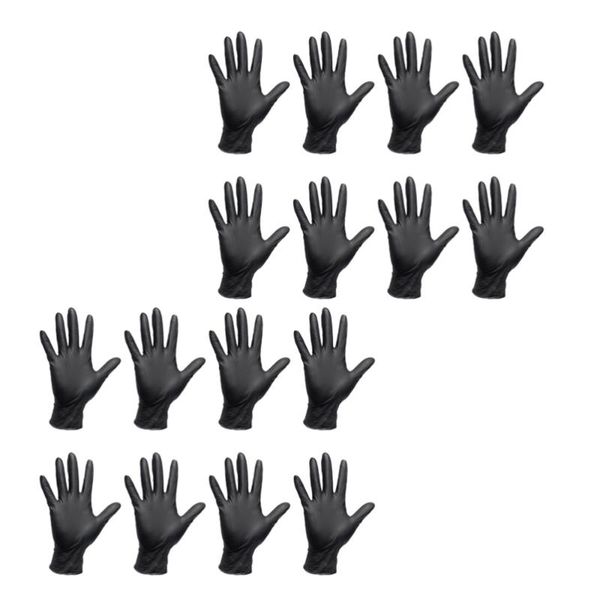 

disposable gloves 50pcs waterproof latex hand protective thicken size black