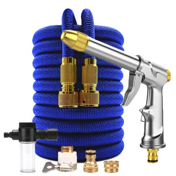 

watering equipments garden gun kit expandable hose magic flexible water high pressure car wash plastic pipe spray with foam pot