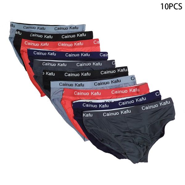

underpants 10pcs fashion men's panties mens cotton underwear men l-5xl size briefsr bikini pant comfortable slip u, Black;white