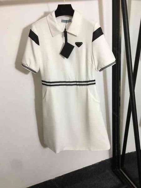 

Casual Dresses Summer casual dress women designer lapel short-sleeved dresses shirt girls PD product slim waist skirt free belt t0CS# 7RED, Black;gray