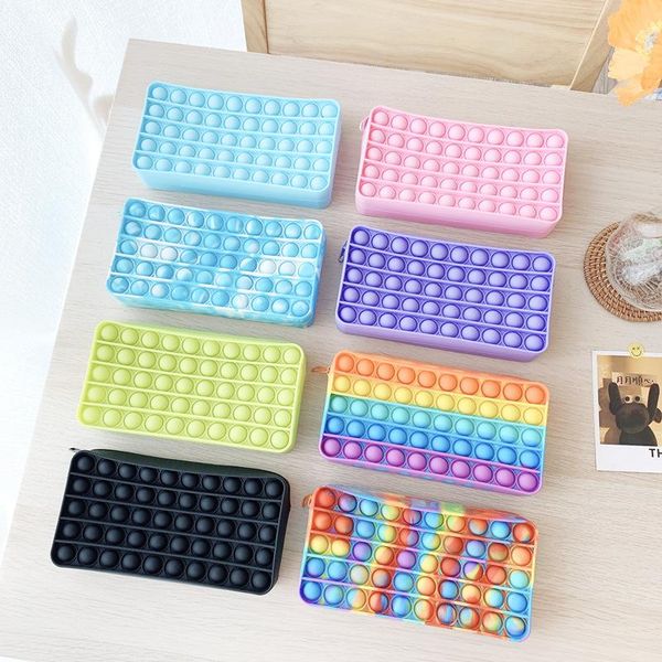 

pencil cases rag simple popite antistress soft kids its version of press silicone decompression bubbles stationery storage bag