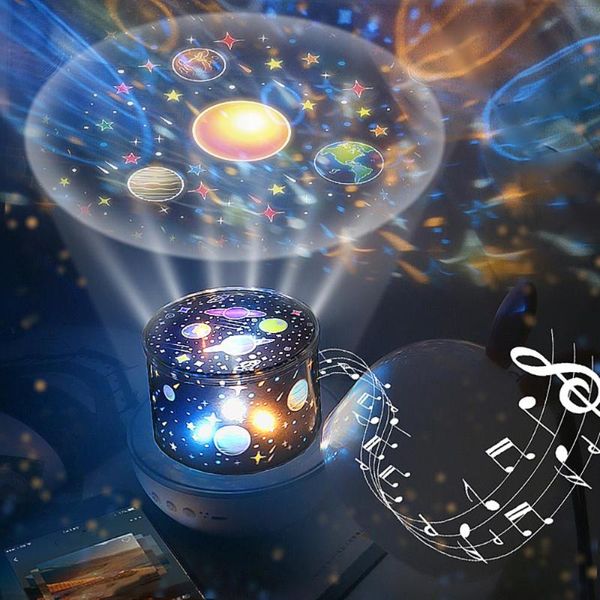 

strings projection lamp led night light remote control music suitable for bedroom home practical