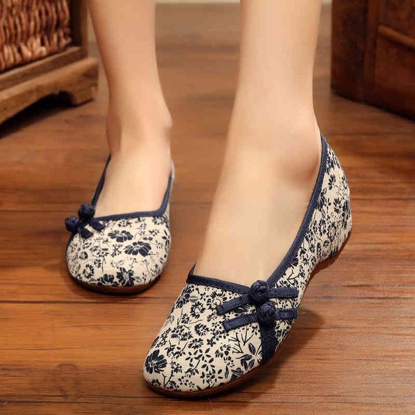 

flor antiga plana chinese cheongsam ballet sapatos femininos, Black