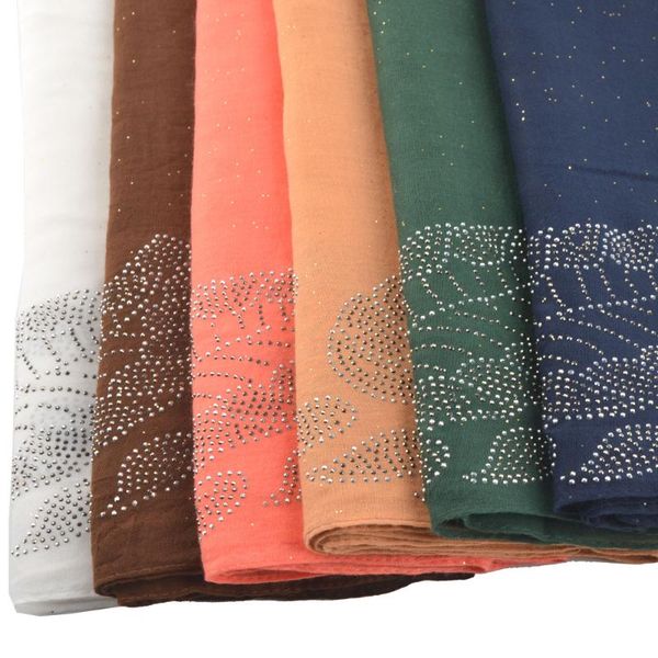 

scarves cotton muslim hijab solid color,glitter plain long scarf women with studs,muffler for women,head wrap shawl headband, Blue;gray