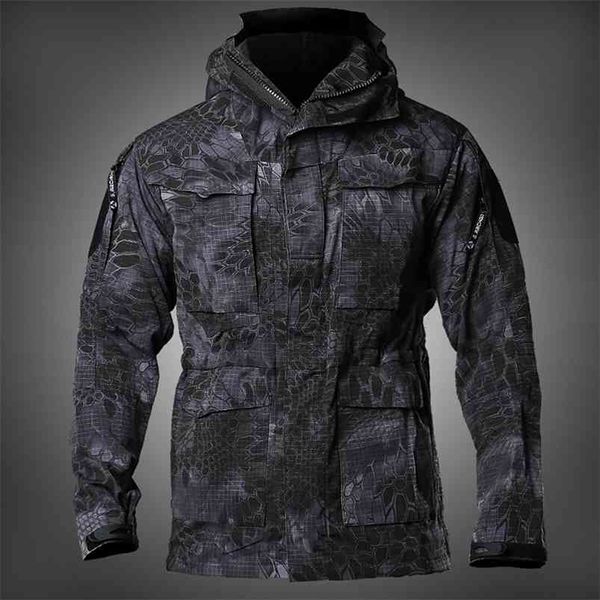 Mens M65 Reino Unido Roupa do Exército dos EUA Casacos de campo militar / Outono À Prova D 'Água Vôo Piloto Casaco Hoodie Windbreaker Quatro Cores 210819