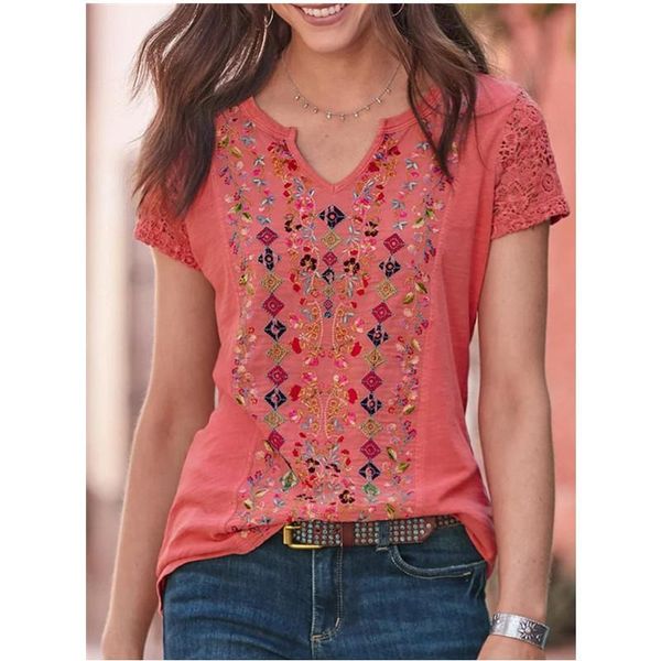 

women's t-shirt summer women short sleeve loose casual ladies t shirt bandage hollow out gray printed cut, White