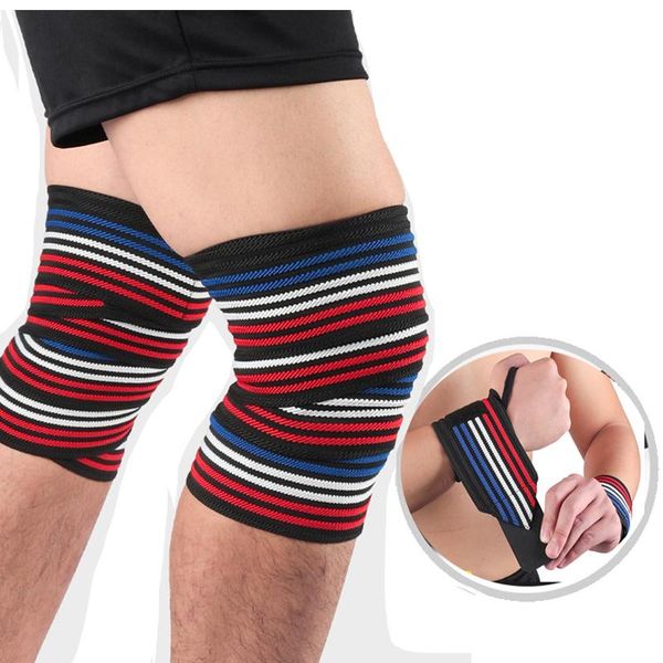 

elbow & knee pads 1pc strength bandage compression support sports strap protector bands ankle leg wrist calf brace safety 8*180cm, Black;gray