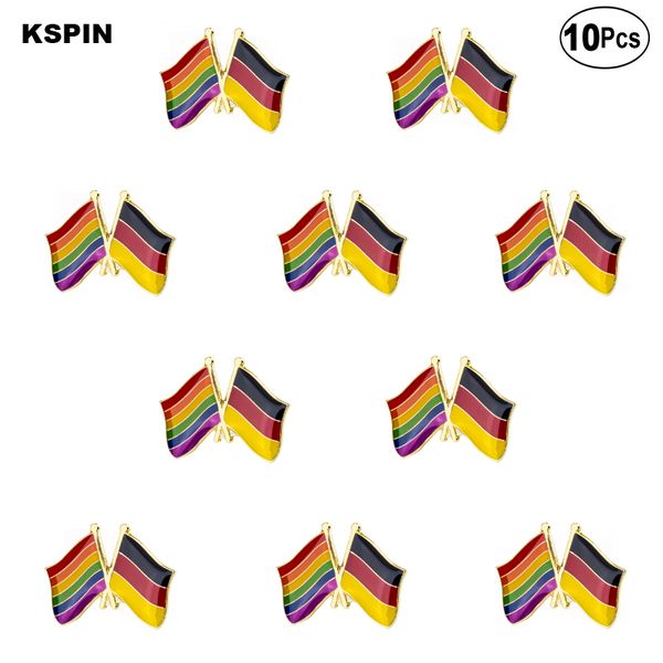 

rainbow germany friendship brooches lapel pin flag badge brooch pins badges, Gray