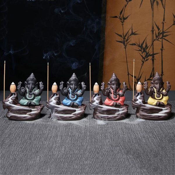 

fragrance lamps india elephant god ganesha backflow incense burner censer holder gift decoration