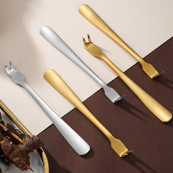 

forks mini stainless steel barbecue fork dinner fruit dessert long cutlery bbq kitchen outdoor picnic accessories tool
