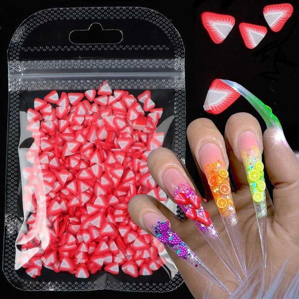 

10g/bag nail art decorations fruit heart diy design slices strawberry nails acrylic beauty polymer clay 3d sticker decals1, Silver;gold