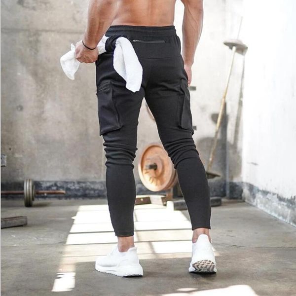 

men's pants solid black joggers men casual skinny sweatpants autumn trousers male track gym fitness training sport pant bottoms