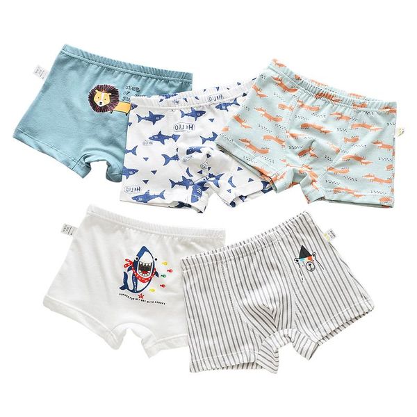 

panties 5pcs/lot boys girls cotton boxer briefs cartoon animals stripe underpants shorts children kids underwear 2-14 y, Camo