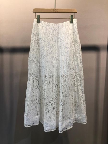 

skirts 2021ss summer women luxury lace pleated midi casual fashion skirt for female ddxgz2 6.09, Black