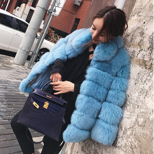 

women high winter outerwear furry faux fur coat collar long sleeve fake jacket plus size fourrure abrigos mujer quality women's &, Black
