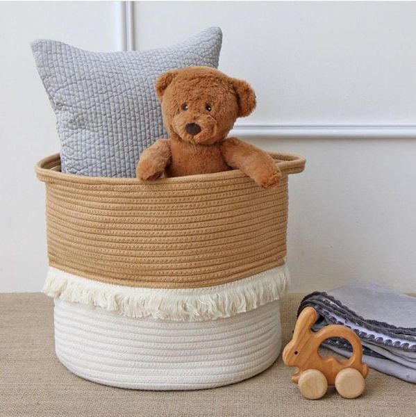 

nordic style pink storage bag for clothes kids girls room organizer cotton thread pouch stand 32cmx30cm bags