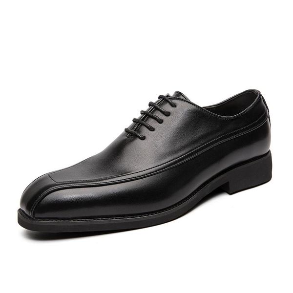 

dress shoes for men size38-48 wedding formal pu leather comfort men's social elegant oxford brogues mc34, Black