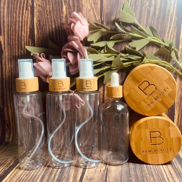 

storage bottles & jars bamboo cosmetic 10pcs 100ml empty clear plastic bottle with spray cap