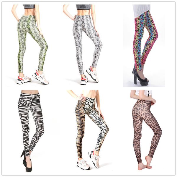 

leggings fashion 9822 trend animal print tights capris, Black