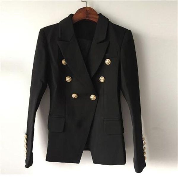 

fashion 2021 designer blazer jacket women's double breasted metal lion buttons outer size s-xxxl suits & blazers, White;black