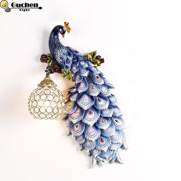 

wall lamp modern led nordic design glass el bedroom sconce warm white indoor lighting beside light home peacock decor