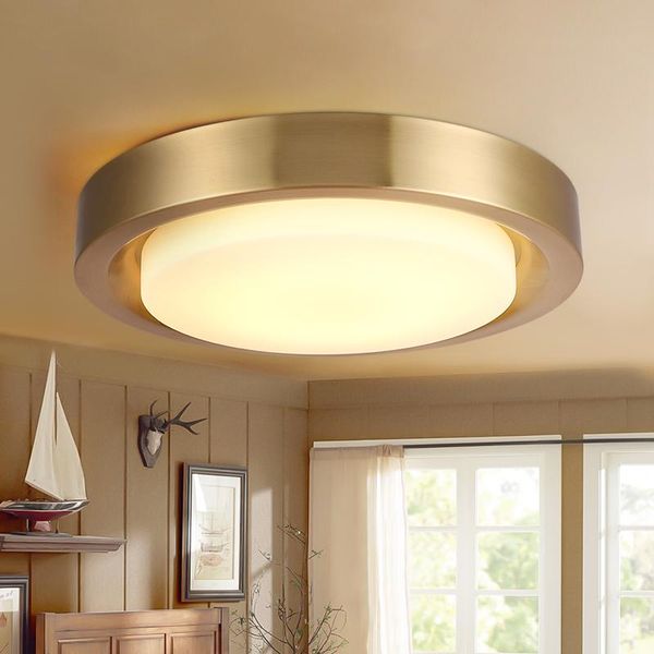 

ceiling lights hallway round copper lamp modern glass shade brass porch light for balcony aisle led ring corridor lamparas