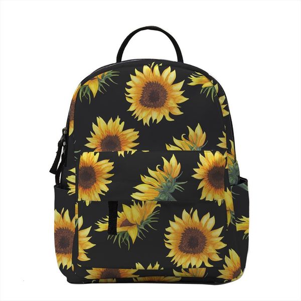 

mini backpacks for girls printing yellow sunflower small backpack women cute kids school bags dmnsb 29