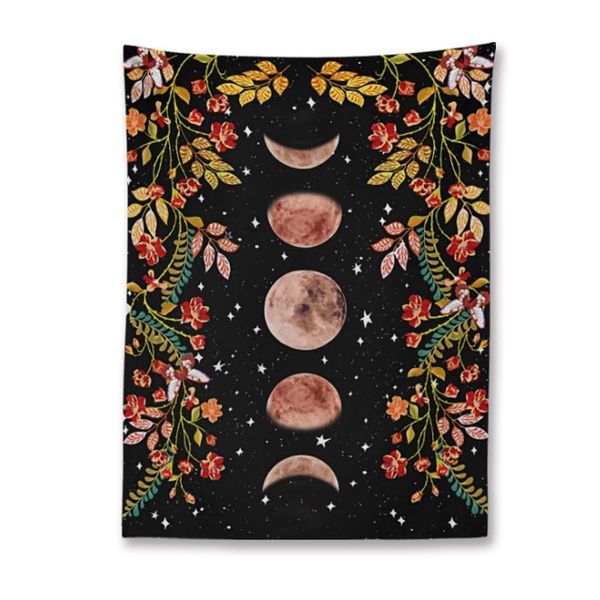 

tapestries tapestry flower wall hanging room starry sky carpet moon artist home decoration accessories