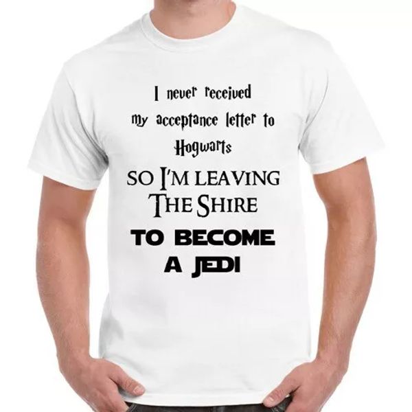 

hogwarts acceptance letter jedi funny cool gift retro t shirt 2480, White;black