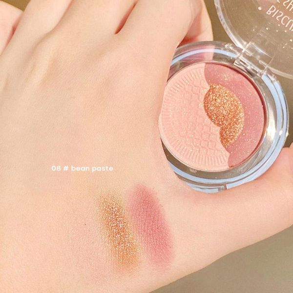 

eye shadow cute biscuit eyeshadow palette cookie waterproof glitter diamond pigment matte shimmer cosmetics makeup tslm1