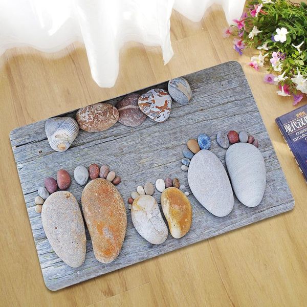 

cobblestone feet print kitchen mat bathroom floor entrance doormats no slip absorbent living room balcony hallway bath mats carpets