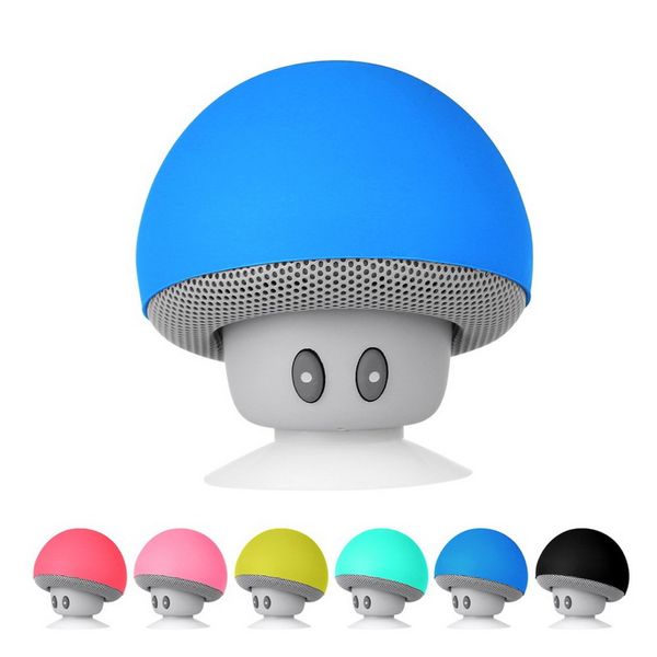 Tablet PC Cartoon Piccola testa a fungo Altoparlanti Bluetooth Sound Box Ventosa in gomma siliconica Altoparlante da tavolo per telefono cellulare Laptop MacBook iPad Altoparlante