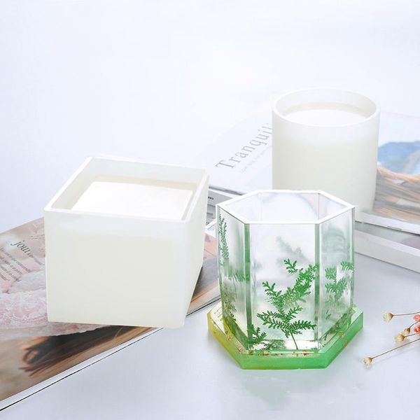 

craft tools 1pcs silicone mold epoxy resin diy pen container organizer big square round storage holder molds for crafts jewelry making tool