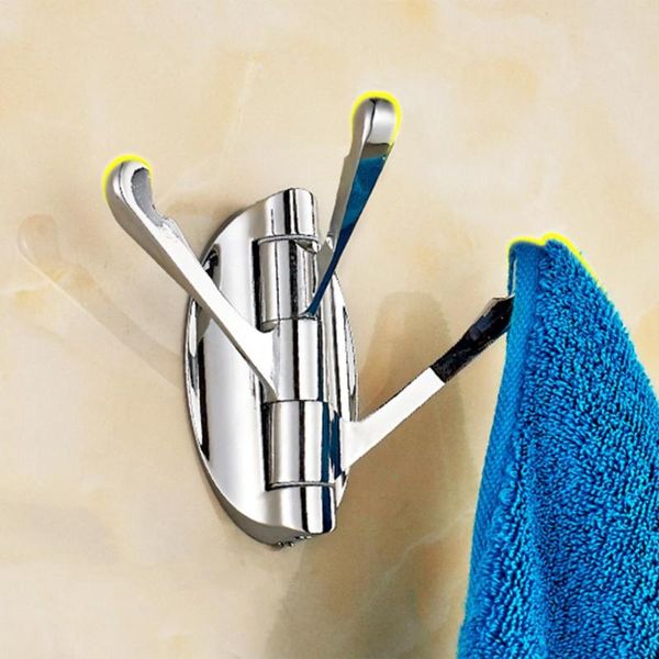 

robe hooks 3-position 180 degrees rotary stainless steel hook fashion bathroom clothing kitchen with screw 1set j3