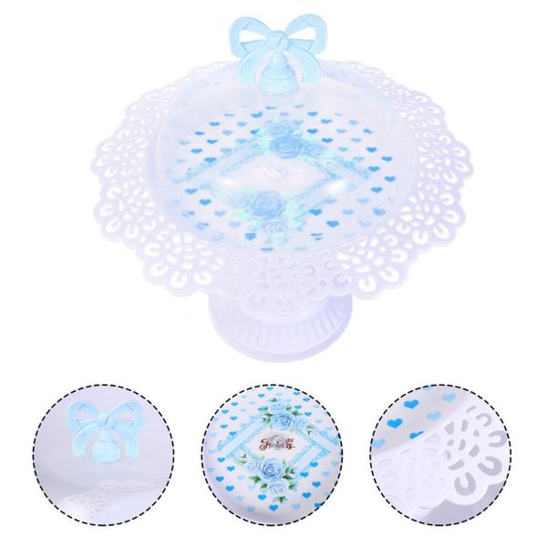 

dishes & plates 1pc cake display stand dessert holder cupcake with lid (white)