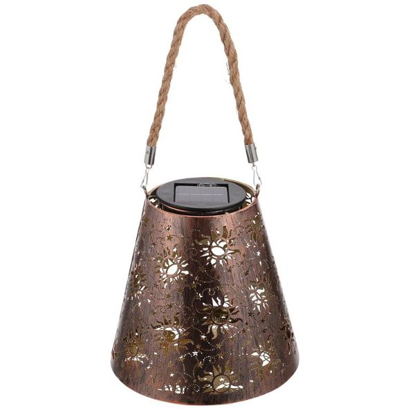

portable lanterns 1pc iron durable landscape light solar energy hanging lamp chic