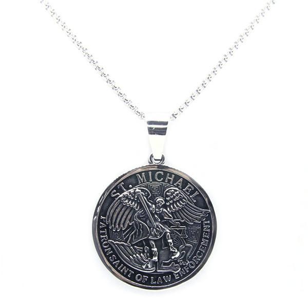 

pendants round us protector pendant 316l stainless steel fashion biker, Black