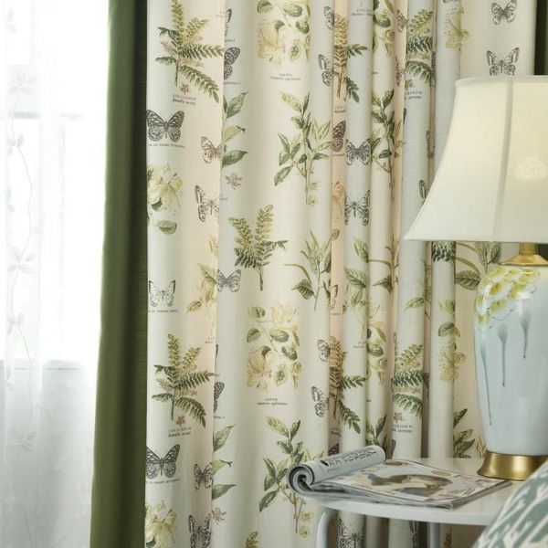 

curtain & drapes curtains for living room american pastoral country printing bay window floor-to-ceiling windows tulle dining bedroom